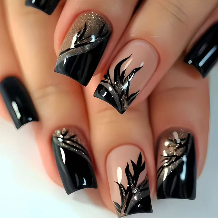Decorative Glittery Star-Accented Press-On Nail Set Kalsten