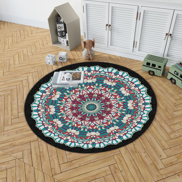 Mandala Print Round Area Rug Kalsten