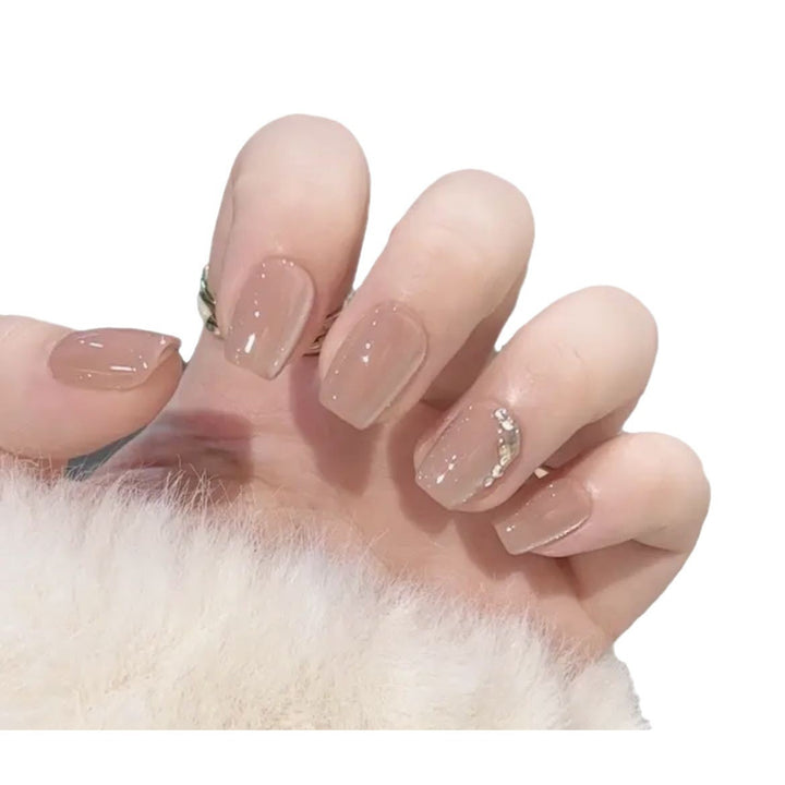 Elegant Press-On Nail Set with Rhinestone Accents Kalsten