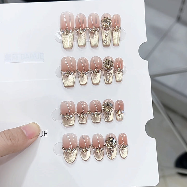 Luxurious Jewel-Embellished Press-On Nail Set Kalsten