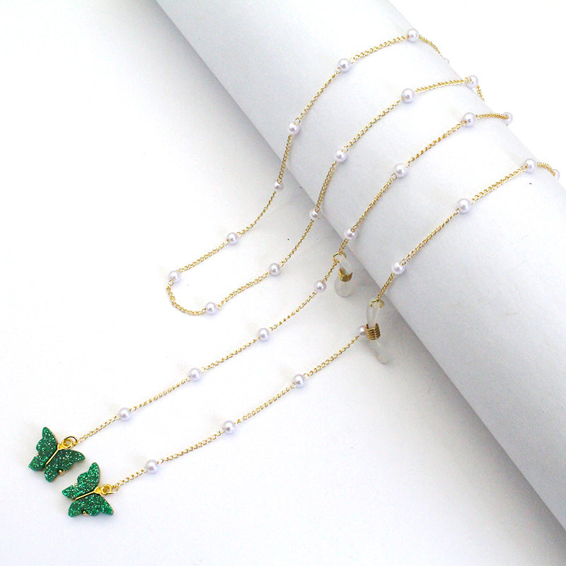 Butterfly-Embellished Eyewear Chain Kalsten