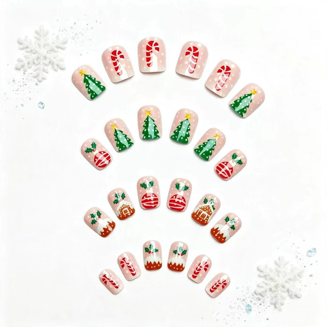 Artificial nails with festive Christmas design Kalsten