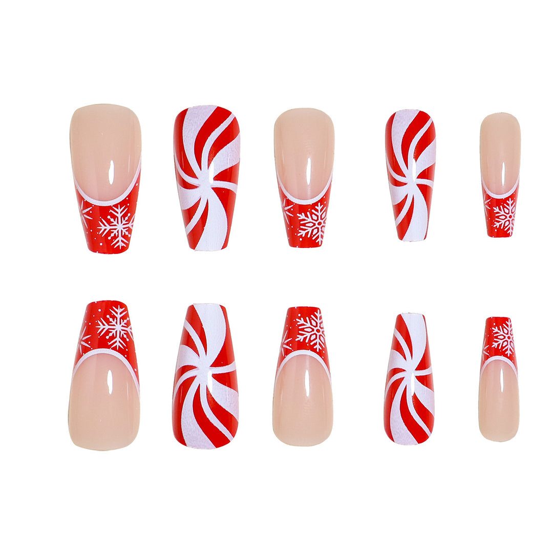 Festive Candy Cane Nail Art Set Kalsten