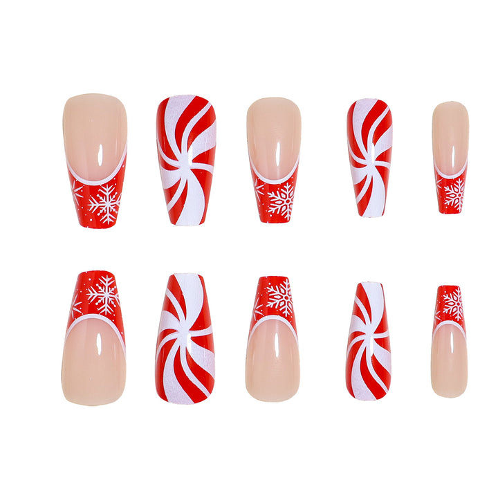 Festive Candy Cane Nail Art Set Kalsten