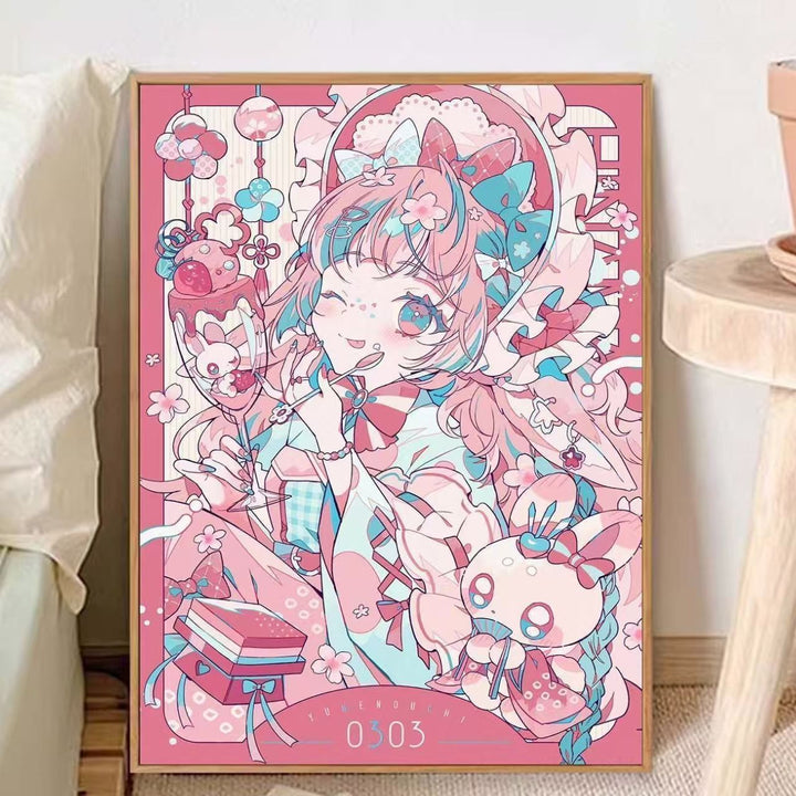 Whimsical Anime-Inspired Canvas Art Print Kalsten
