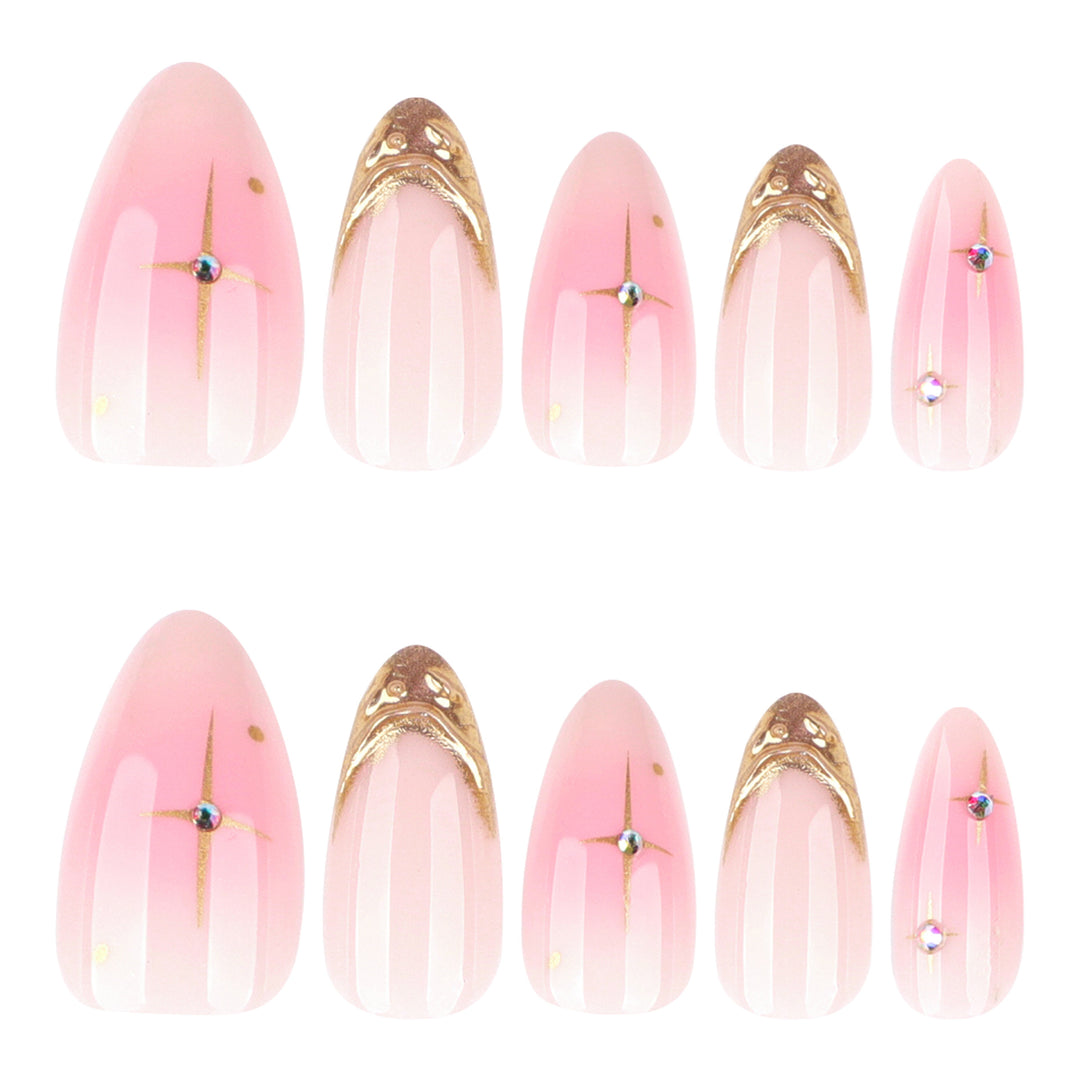 Artistic Nail Extensions with Glamorous Gold Finish Kalsten
