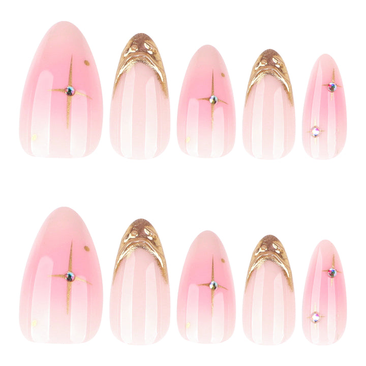 Artistic Nail Extensions with Glamorous Gold Finish Kalsten