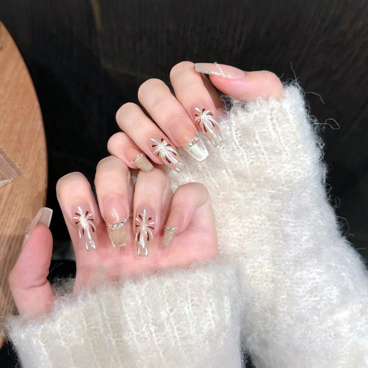 Elegant Floral Press-On Nail Design Kit Kalsten