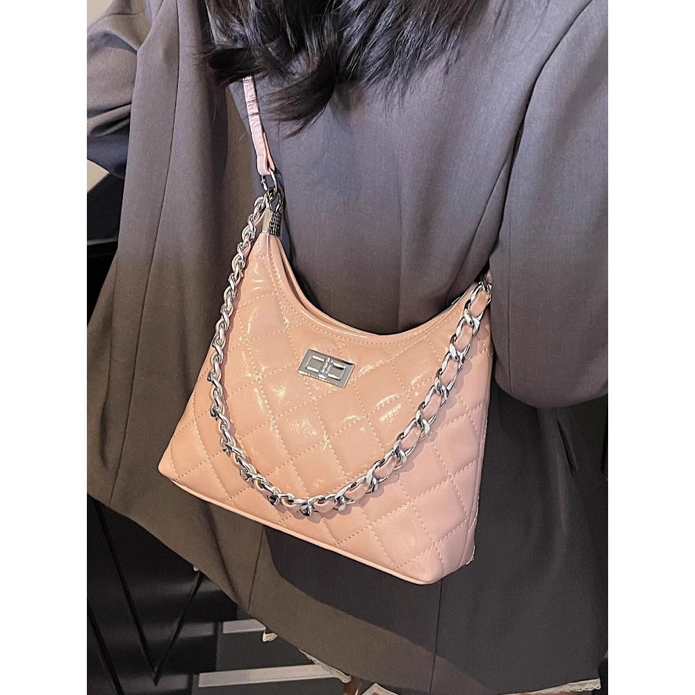 Quilted Faux Leather Chain Handbag Kalsten