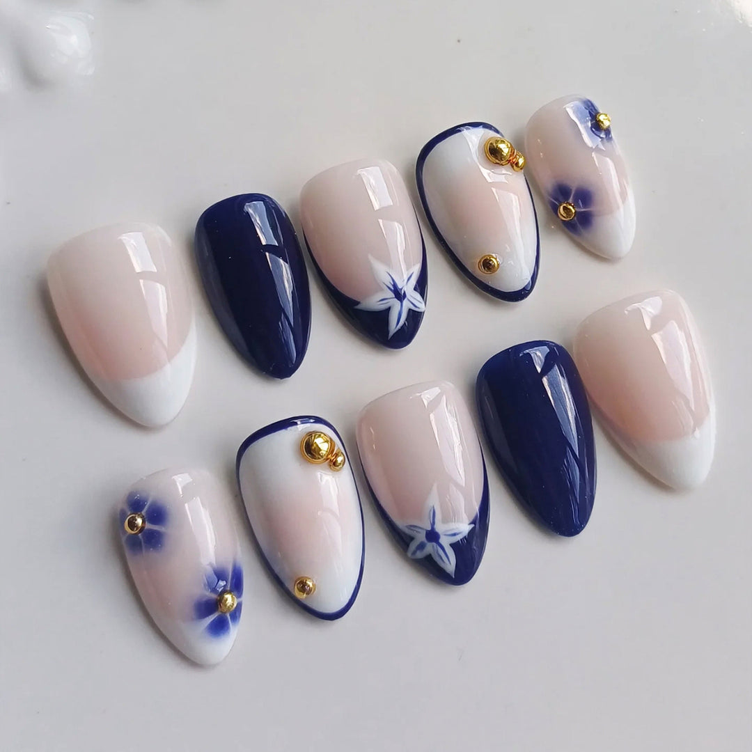 Elegant Artificial Nail Collection with Glitter Motifs Kalsten
