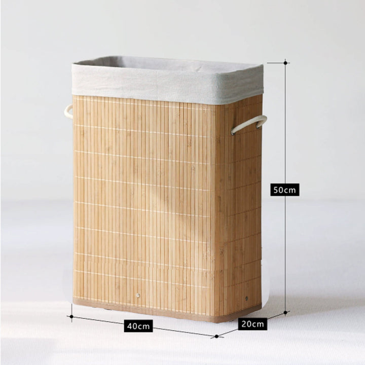 Natural Bamboo Laundry Basket with Lid Kalsten