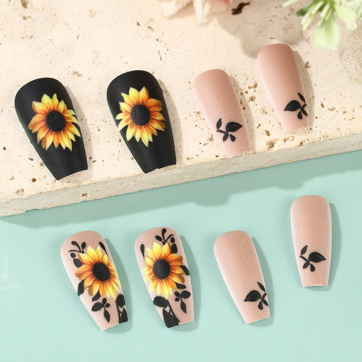 Artificial nails with sunflower motif Kalsten