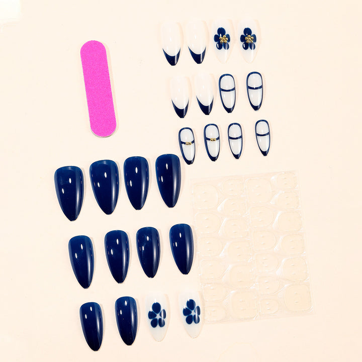 Decorative Floral Accent Stiletto Nail Art Extensions Kalsten