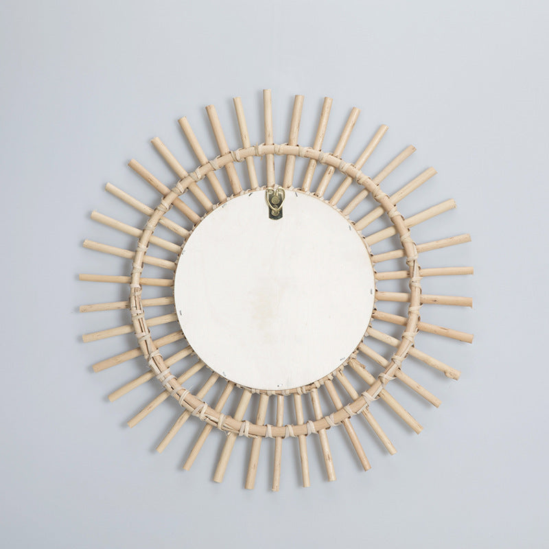 Wall mirror with wicker basket Kalsten