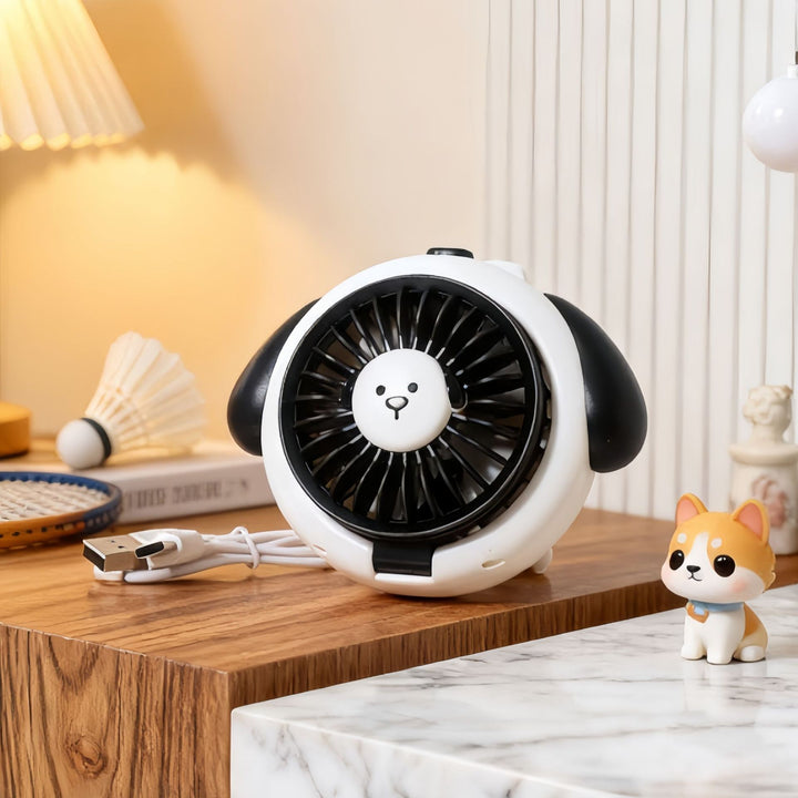 Ladies Portable Hand Fan with Childlike Design Kalsten