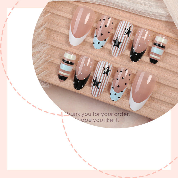 Creative Nail Art Set with Unique Geometric and Colorful Designs Kalsten