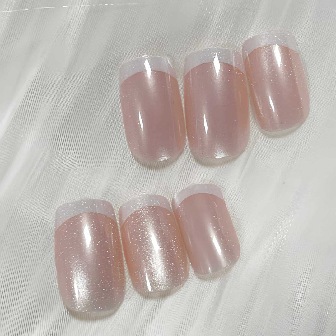 Premium Glossy French Tip Press-On Nails Kalsten