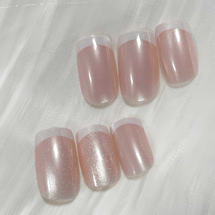 Premium Glossy French Tip Press-On Nails Kalsten