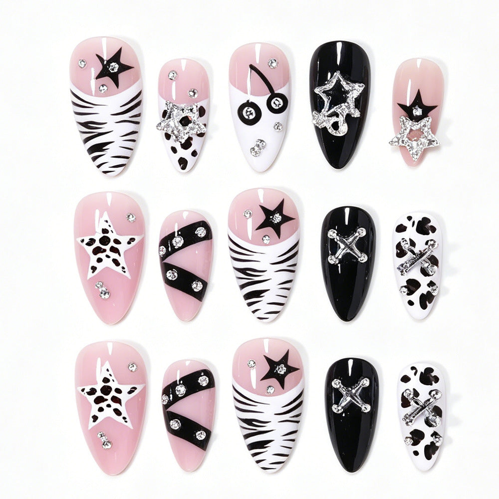 Decorative Press-On Nail Art Tips with Unique Accents Kalsten