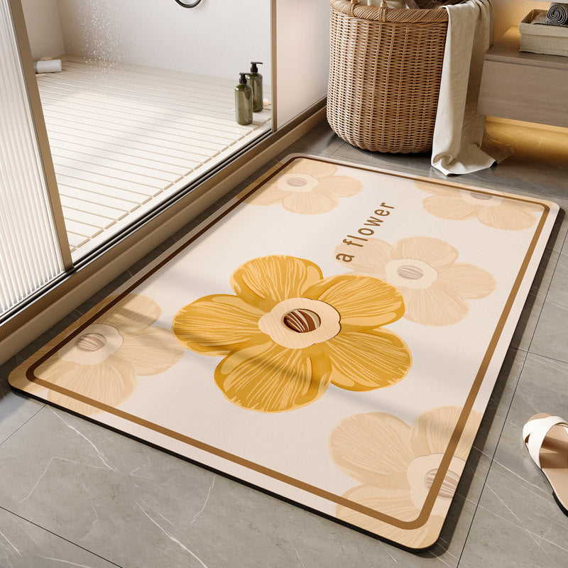 Decorative Floral Bath Mat Kalsten