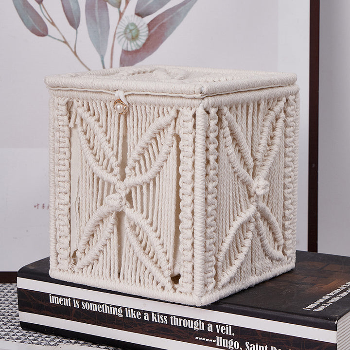Elegant Macramé Tissue Box Cover