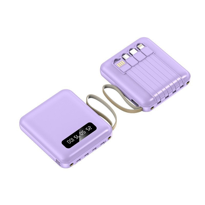 Compact power bank with integrated charging cable system and digital display Kalsten