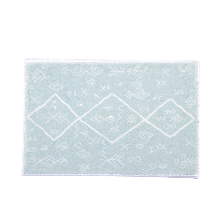 Soft high-pile bath mat rug with Berber-inspired diamond pattern Kalsten