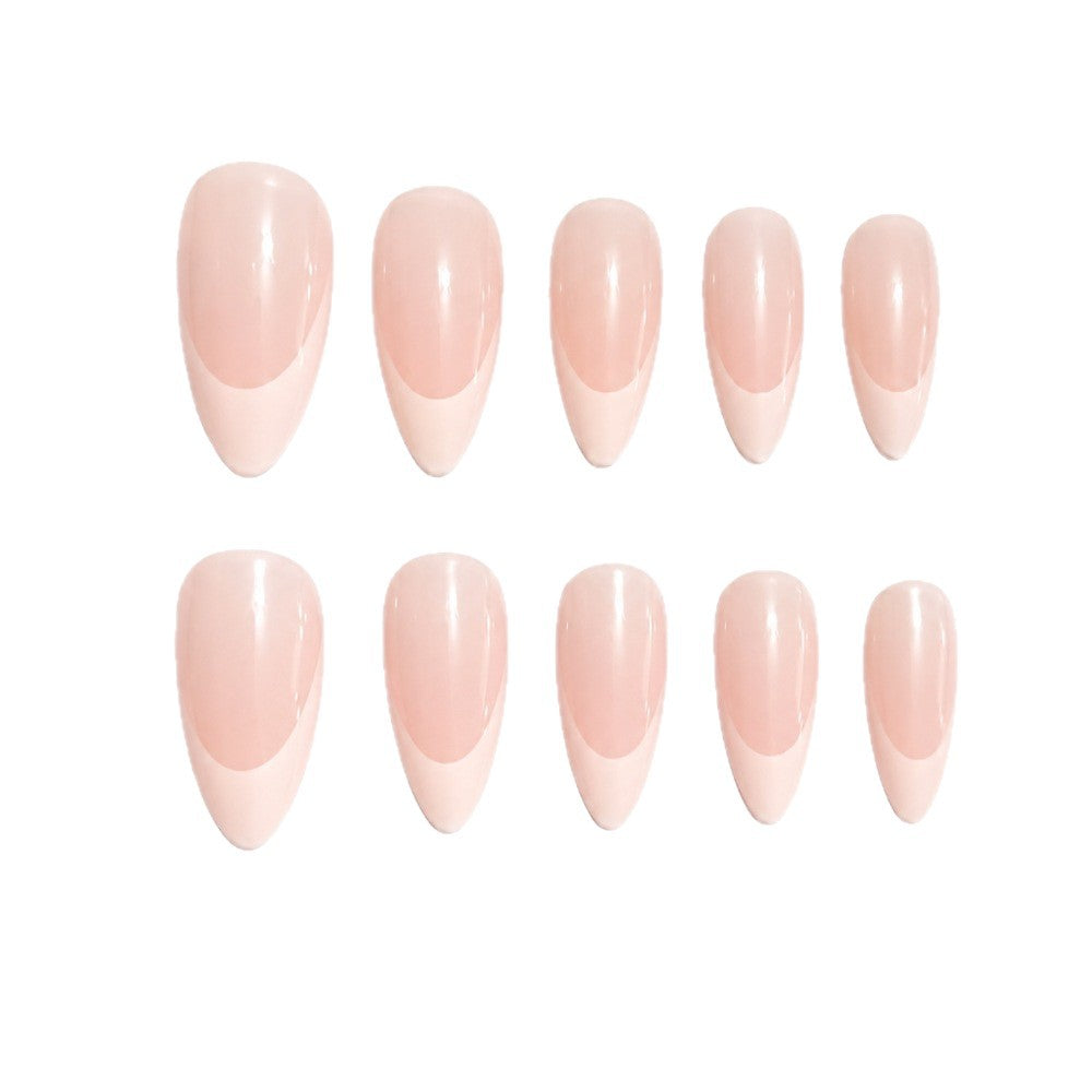 Elegant French Tip Stiletto Nail Enhancements