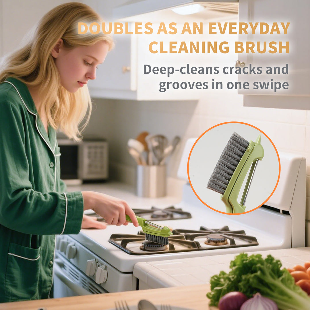 Multi-Function Y-Shaped Vegetable Peeler with Integrated Brush and Stem Remover
