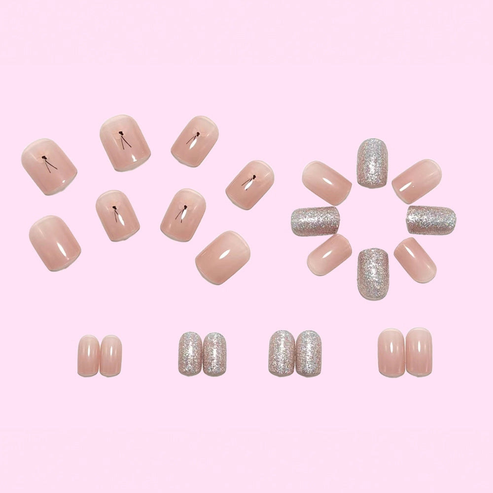 Artificial nails with sparkling accents and floral design Kalsten
