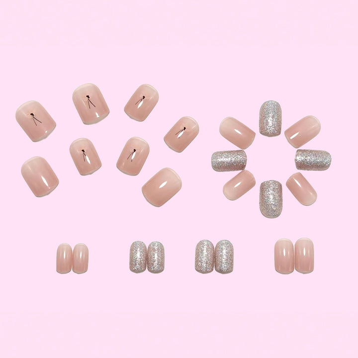 Artificial nails with sparkling accents and floral design Kalsten
