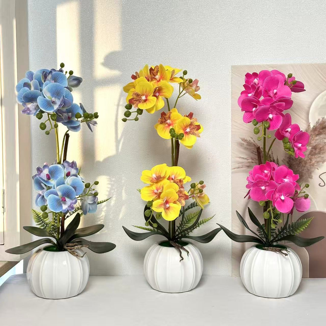 Elegant Artificial Orchid Arrangement for Indoor Display