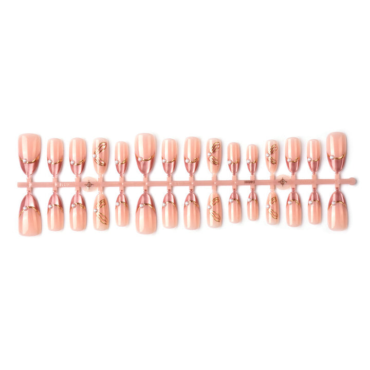Glamorous Press-On Nail Set with Decorative Accents Kalsten