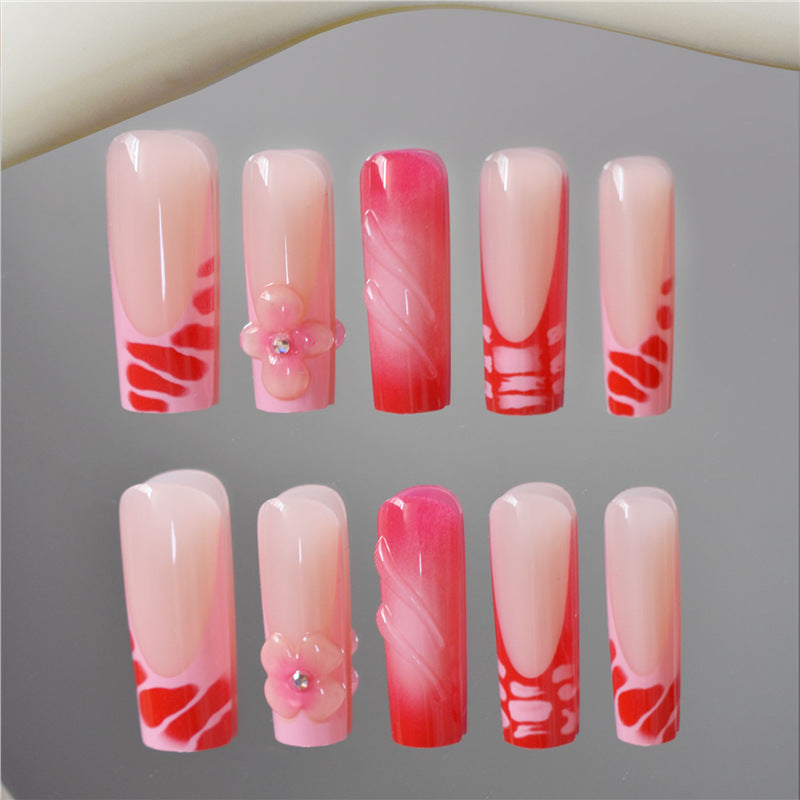 Decorative Floral Acrylic Press-On Nails Kalsten