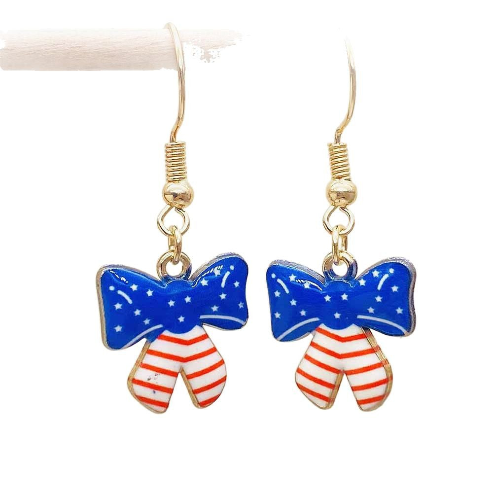 Women's filigree drop earrings with enameled flag pendants and metal hook closure Kalsten