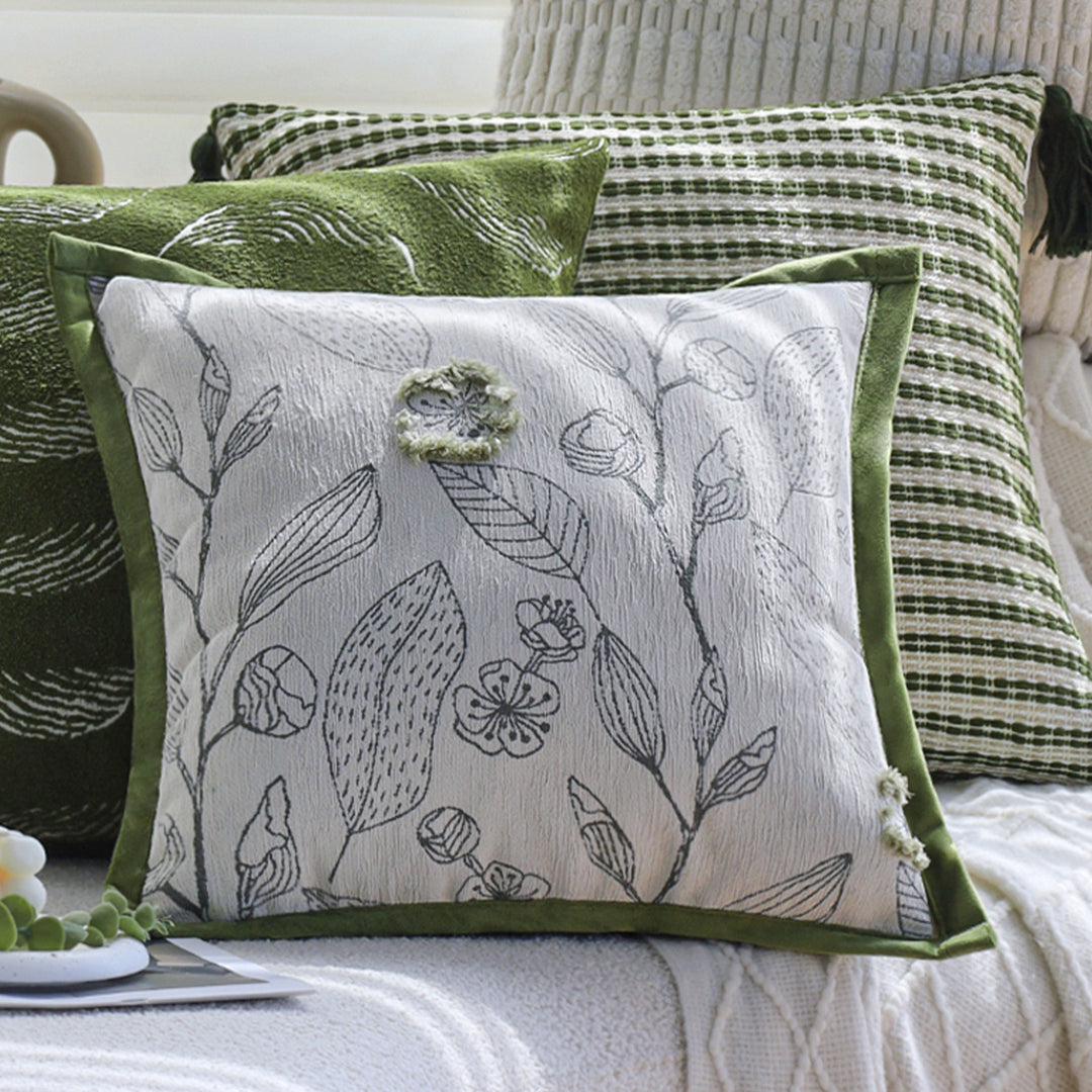 Square cushion cover made of microvelours with subtle wave structure Kalsten