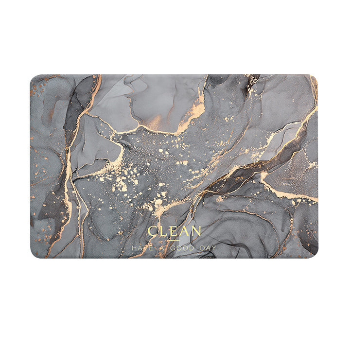Artistic Marble Print Bath Mat