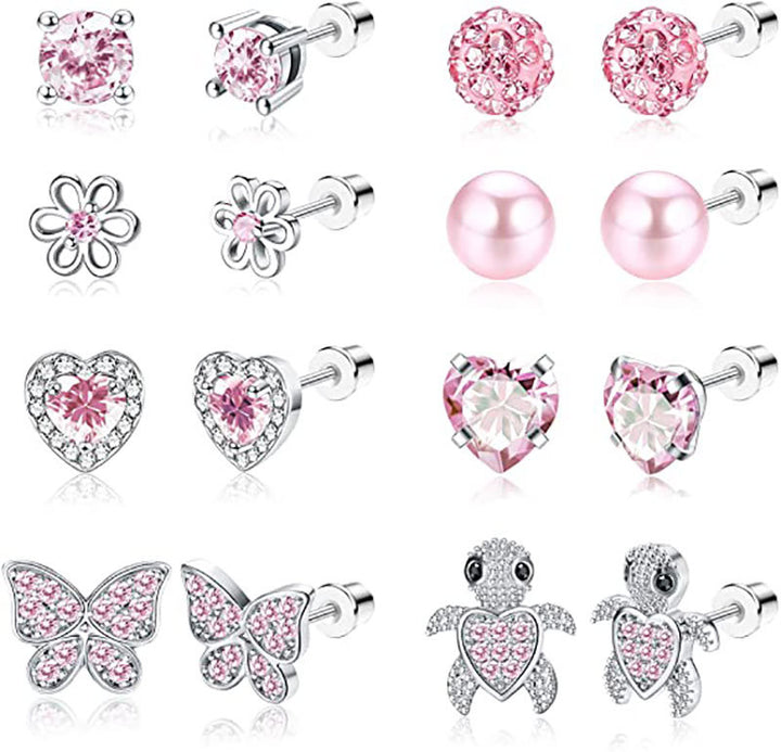 Sparkling Gemstone Stud Earrings Set Kalsten