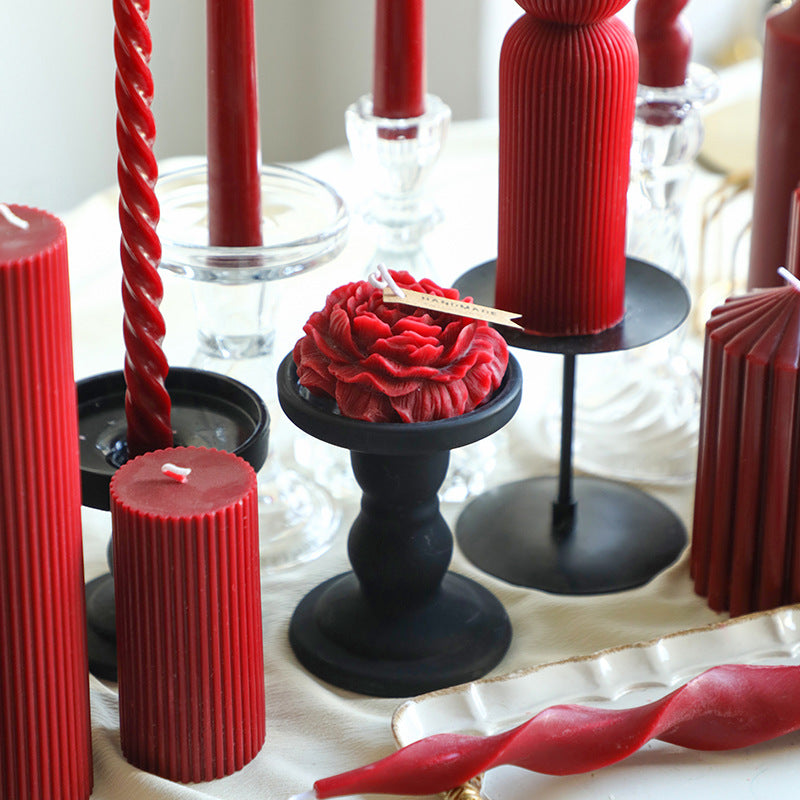 Twisted Spiral Taper Candle Pair Decorative Scented Home Accent