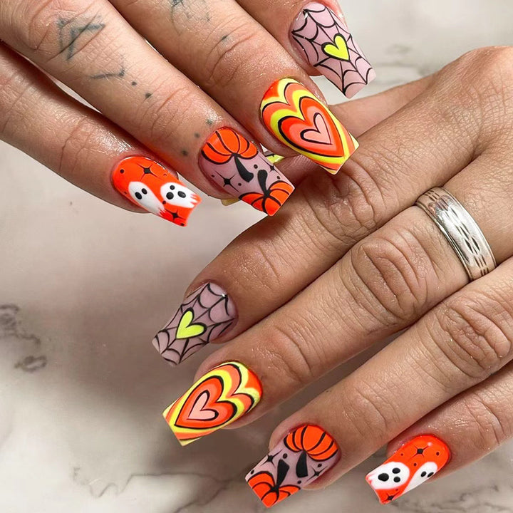 Acrylic nail set with creative autumn designs Kalsten