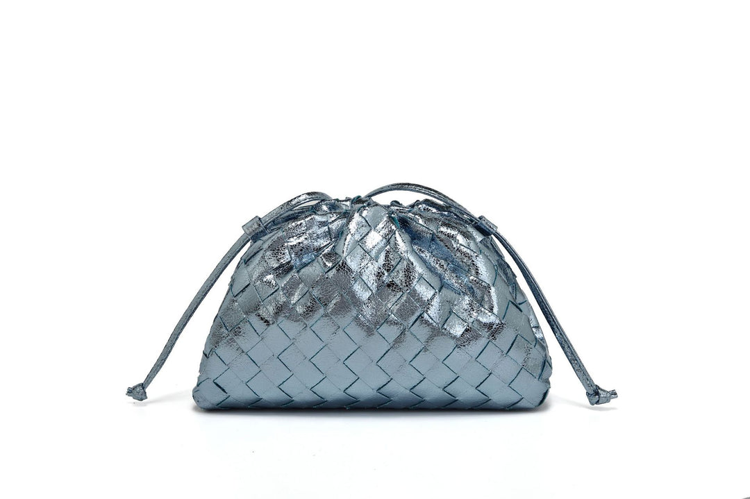 Elegant Woven Leather Bucket Bag Kalsten