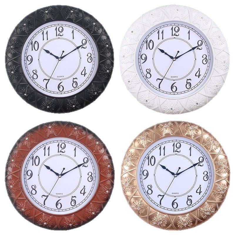 Elegant Wall Clock with Filigree Flower Design Kalsten