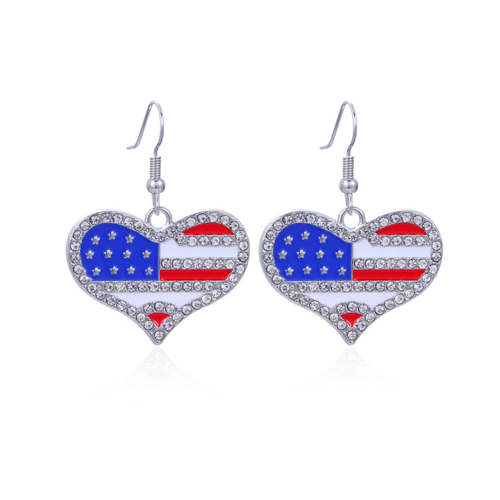 Women's long multi-layer star drop earrings with crystal embellishments and rhodium-plated alloy Kalsten