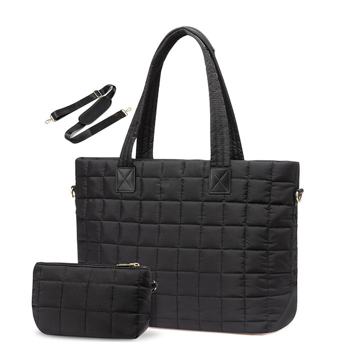 Elegant Quilted Tote Bag with Removable Wallet Kalsten