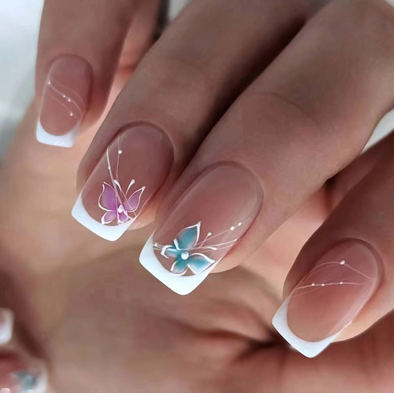 Floral Accent Press-On Nail Art Kalsten