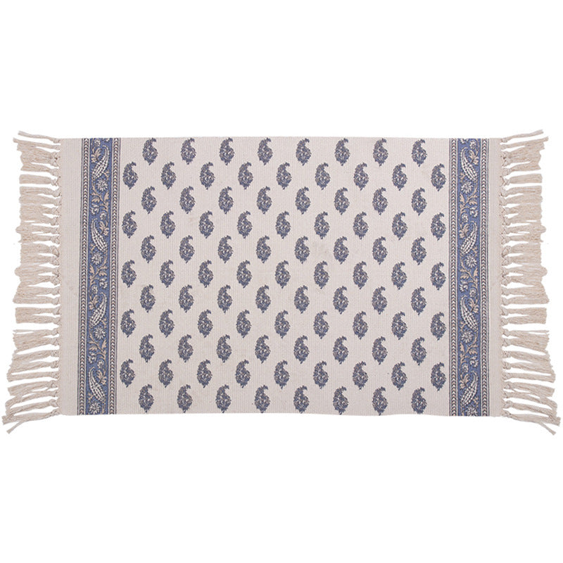Decorative runner for dining table and console in Boho-Mandala design with fringes Kalsten