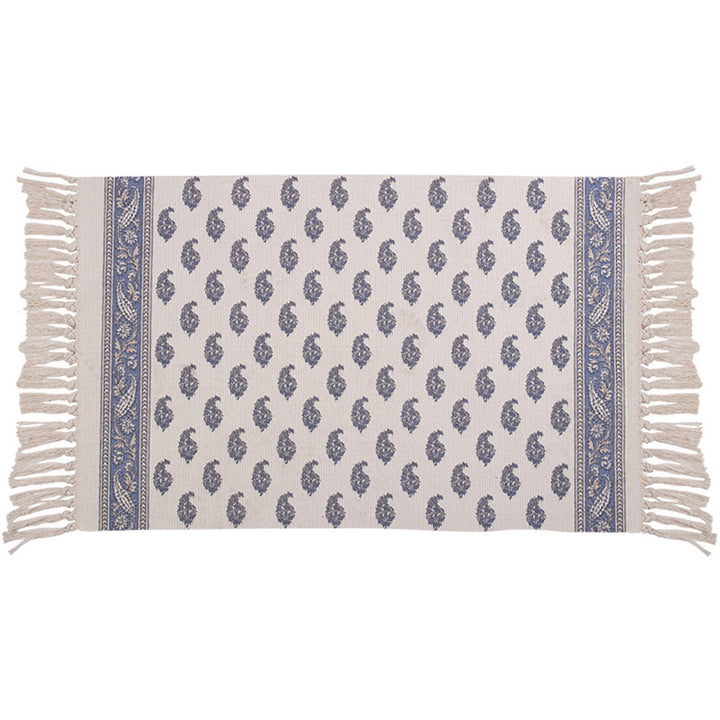 Decorative runner for dining table and console in Boho-Mandala design with fringes Kalsten