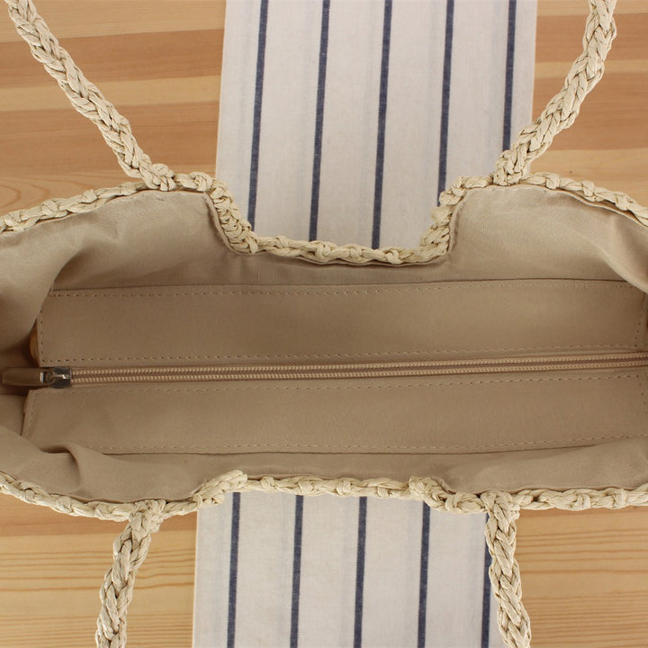 Net shopping bag made of natural woven wicker Kalsten