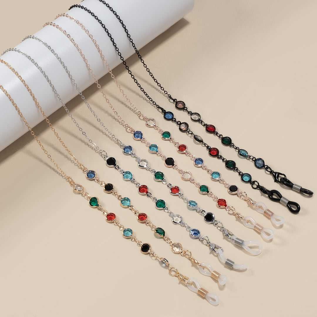 Elegant Gemstone Eyewear Chain Kalsten