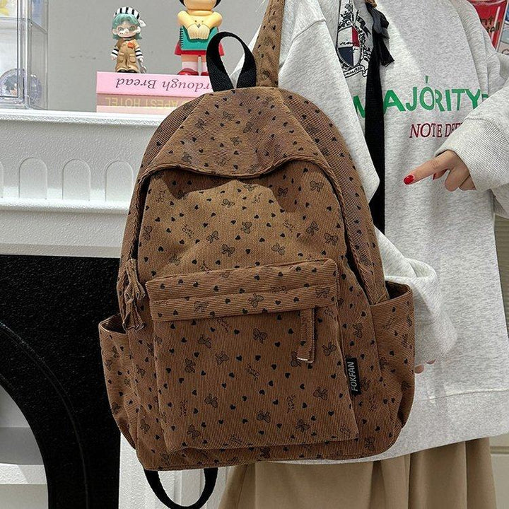 Patterned Corduroy Backpack